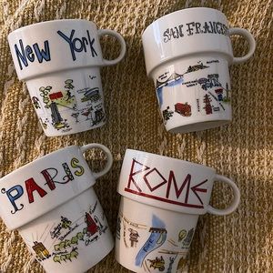 World Market set of 4 mugs